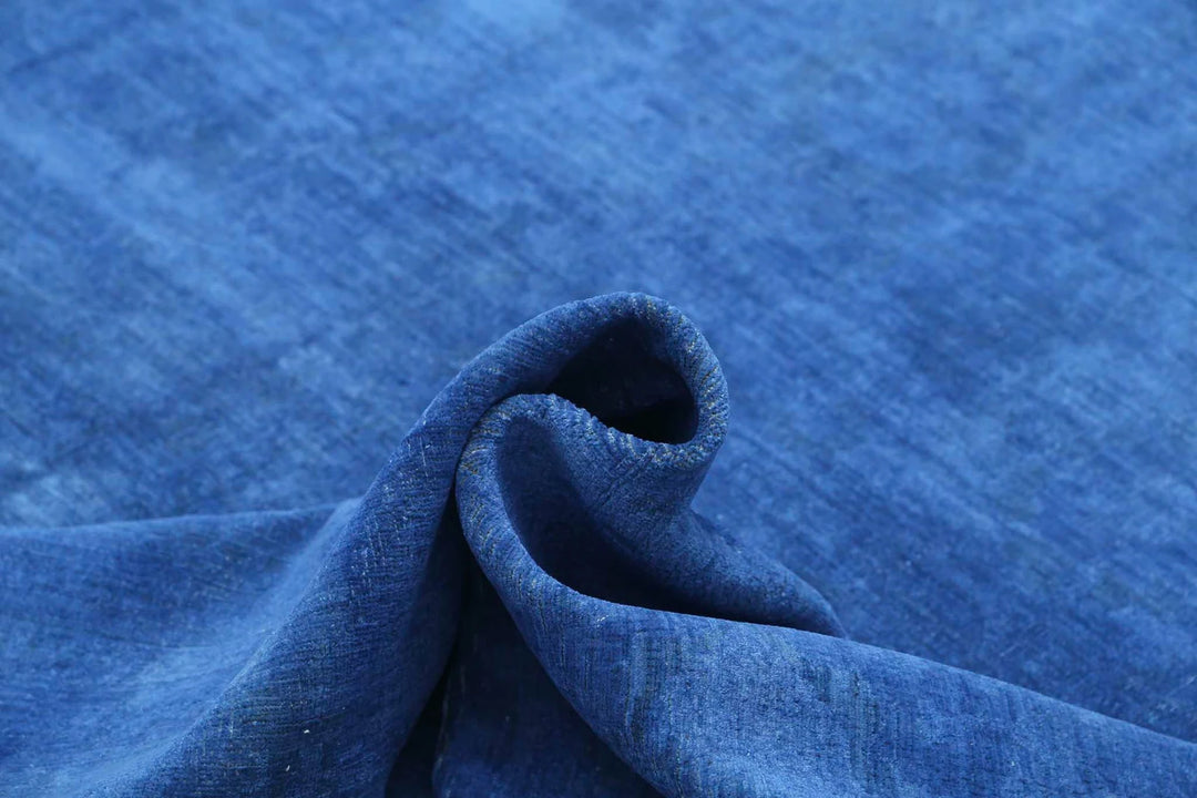 Blue Afghan Overdye Rug 9' 7" x 13' 6" Hand-Knotted | No. AT32872