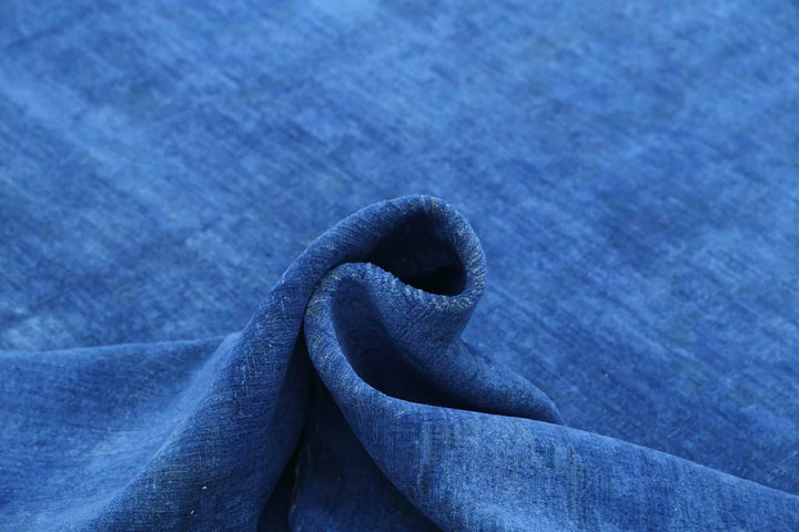 Blue Afghan Overdye Rug 9' 7" x 13' 6" Hand-Knotted | No. AT32872