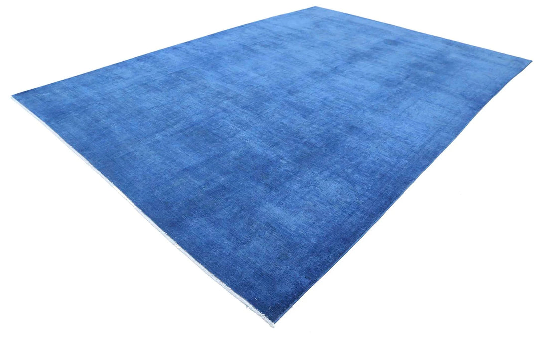 Blue Afghan Overdye Rug 9' 7" x 13' 6" Hand-Knotted | No. AT32872