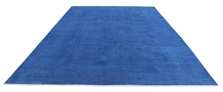 Blue Afghan Overdye Rug 9' 7" x 13' 6" Hand-Knotted | No. AT32872