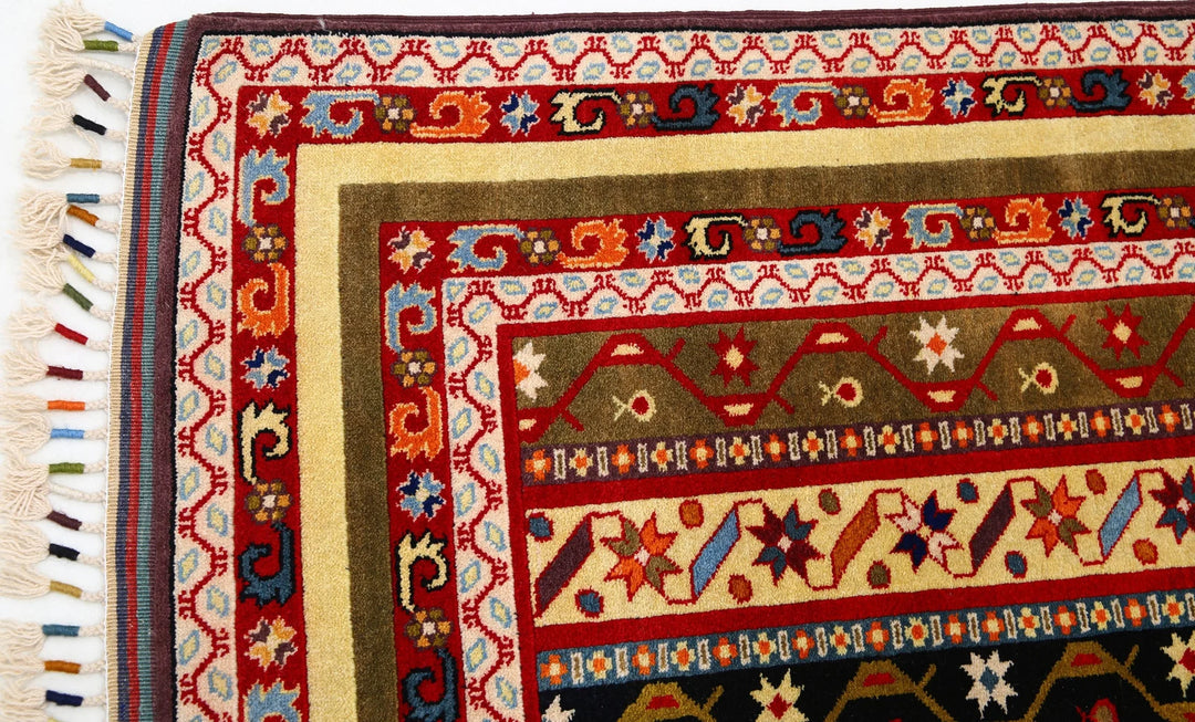 Afghan Shaal Rug 5' 1" x 7' 5" Hand-Knotted | No. AT33002