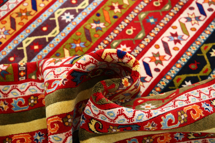 Afghan Shaal Rug 5' 1" x 7' 5" Hand-Knotted | No. AT33002