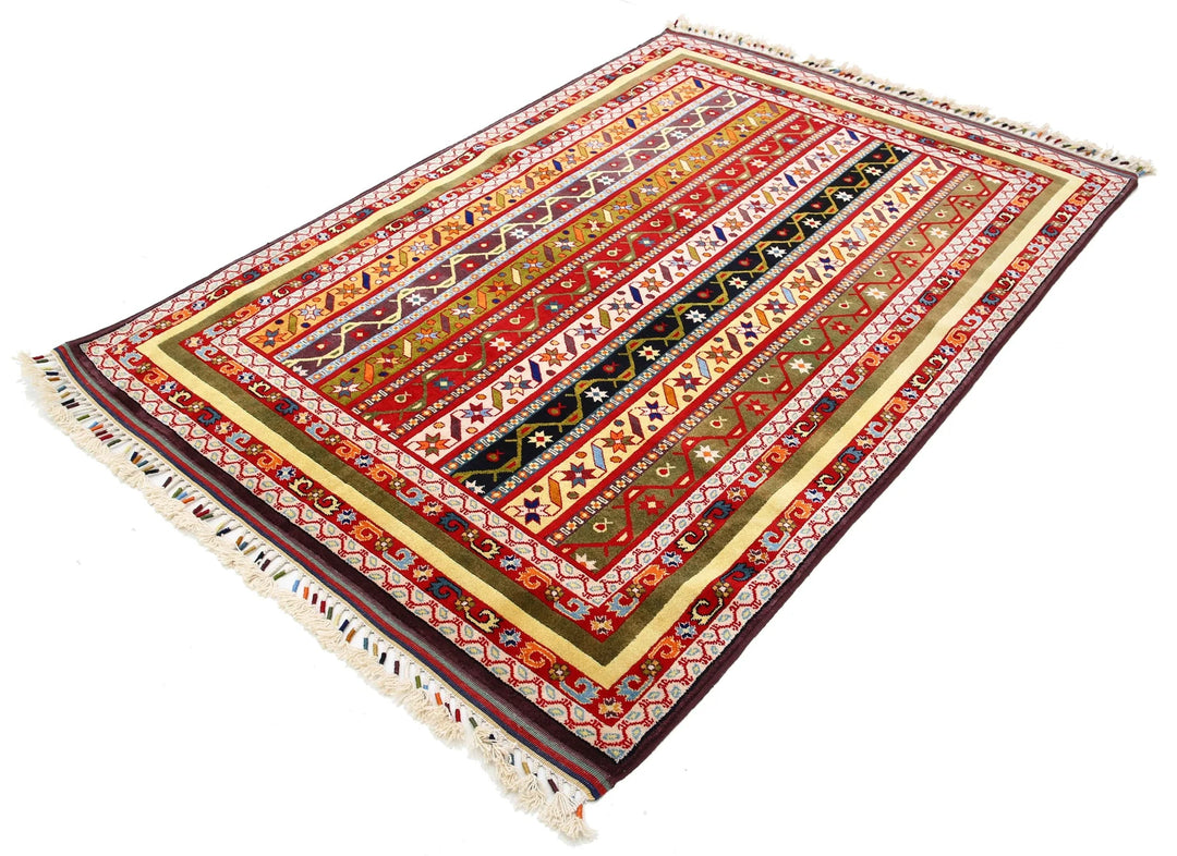 Afghan Shaal Rug 5' 1" x 7' 5" Hand-Knotted | No. AT33002