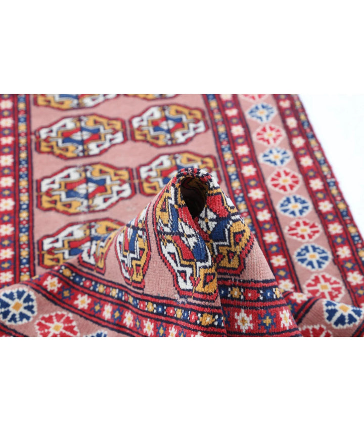 Peach Turkmen Bokhara Rug 2' 4" x 9' 11" Hand-Knotted | No. AT33013