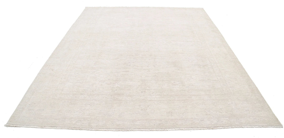 Tan Afghan Khotan Rug 8' 2" x 10' 1" Hand-Knotted | No. AT33020