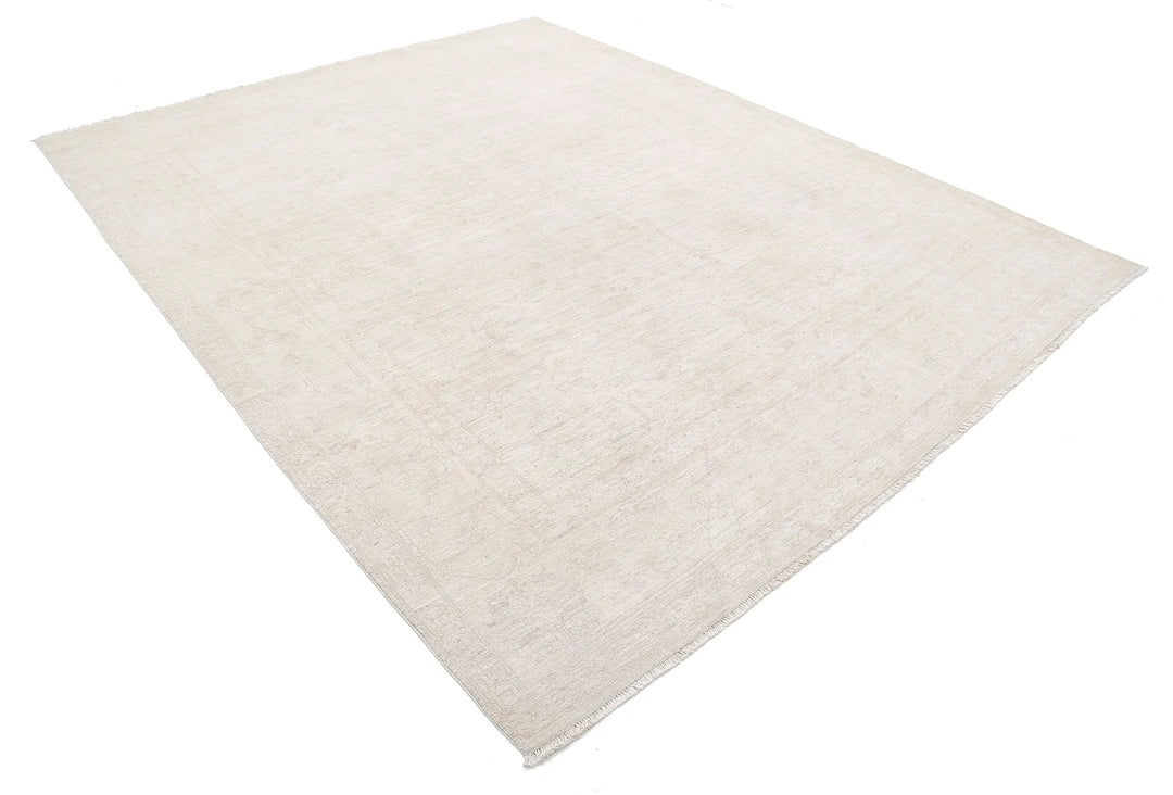 Tan Afghan Khotan Rug 8' 2" x 10' 1" Hand-Knotted | No. AT33020