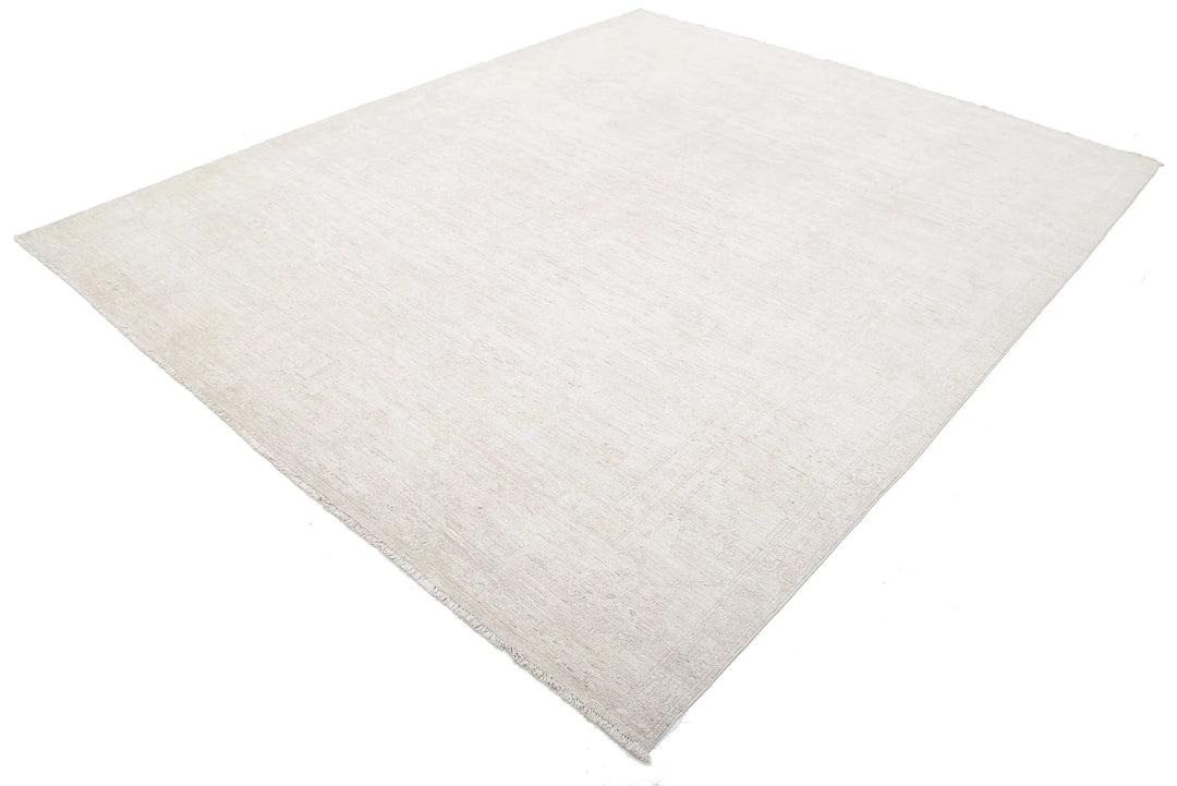 Tan Afghan Khotan Rug 8' 2" x 10' 1" Hand-Knotted | No. AT33020