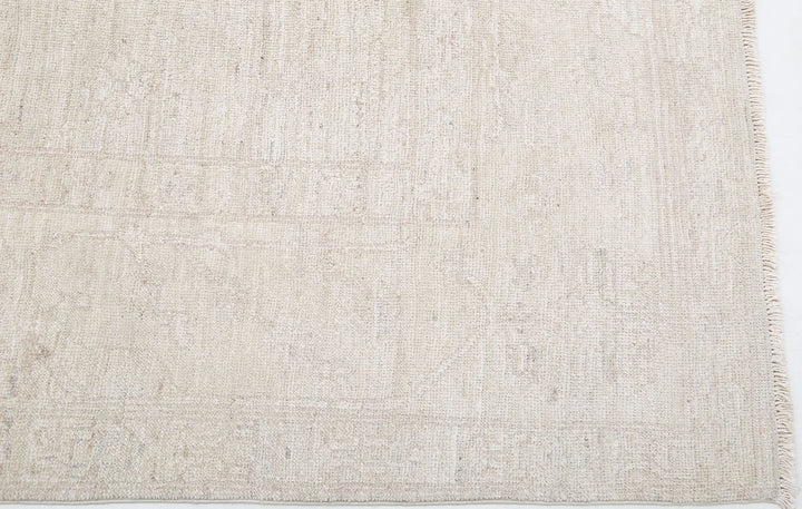 Tan Afghan Khotan Rug 8' 2" x 10' 1" Hand-Knotted | No. AT33020