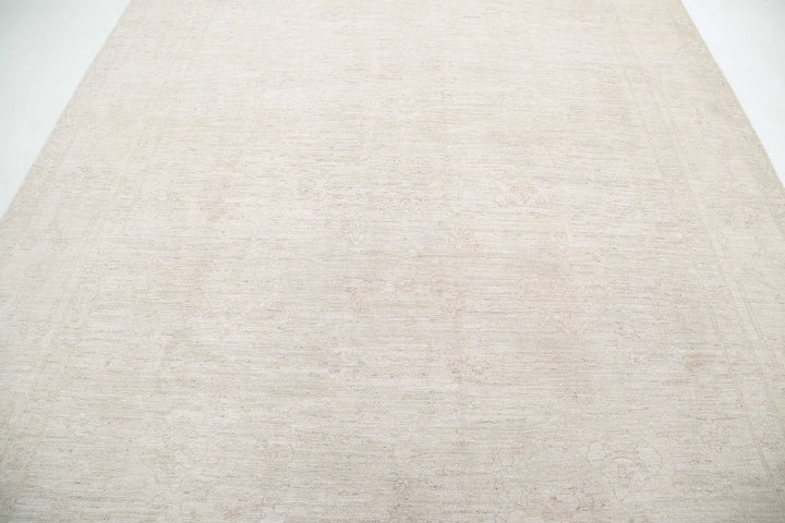 Tan Afghan Khotan Rug 8' 2" x 10' 1" Hand-Knotted | No. AT33020
