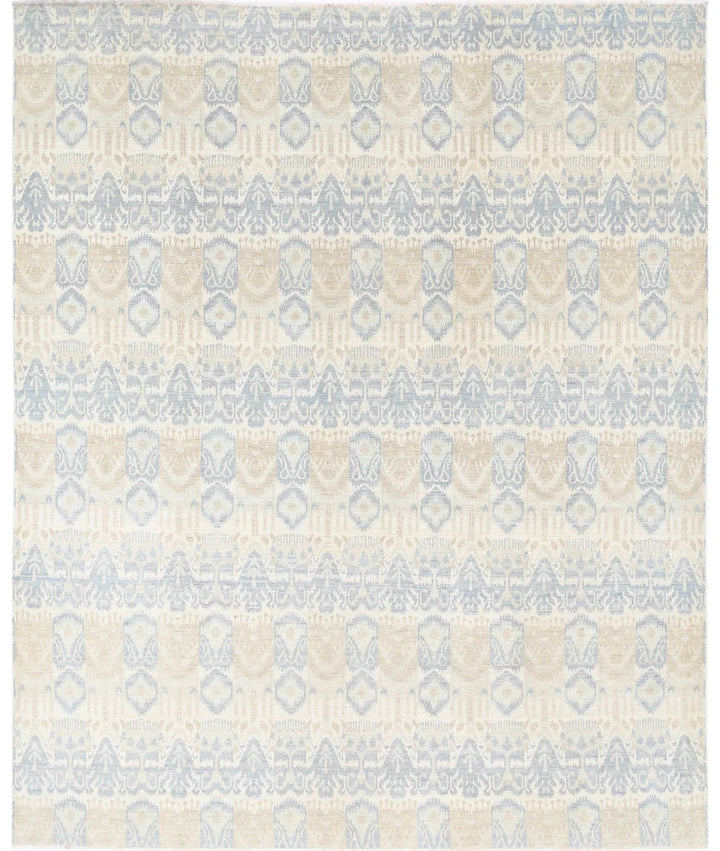 Ivory Afghan Oriental Rug 8' 3" x 10' 1" Hand-Knotted | No. AT330293