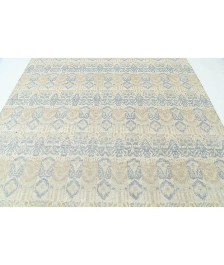 Ivory Afghan Oriental Rug 8' 3" x 10' 1" Hand-Knotted | No. AT330293