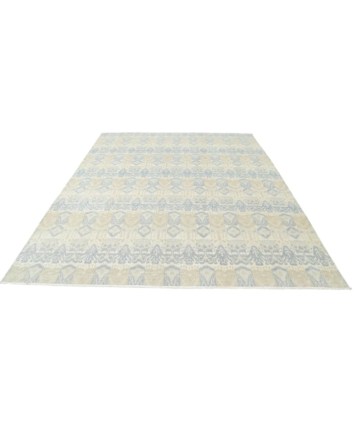 Ivory Afghan Oriental Rug 8' 3" x 10' 1" Hand-Knotted | No. AT330293