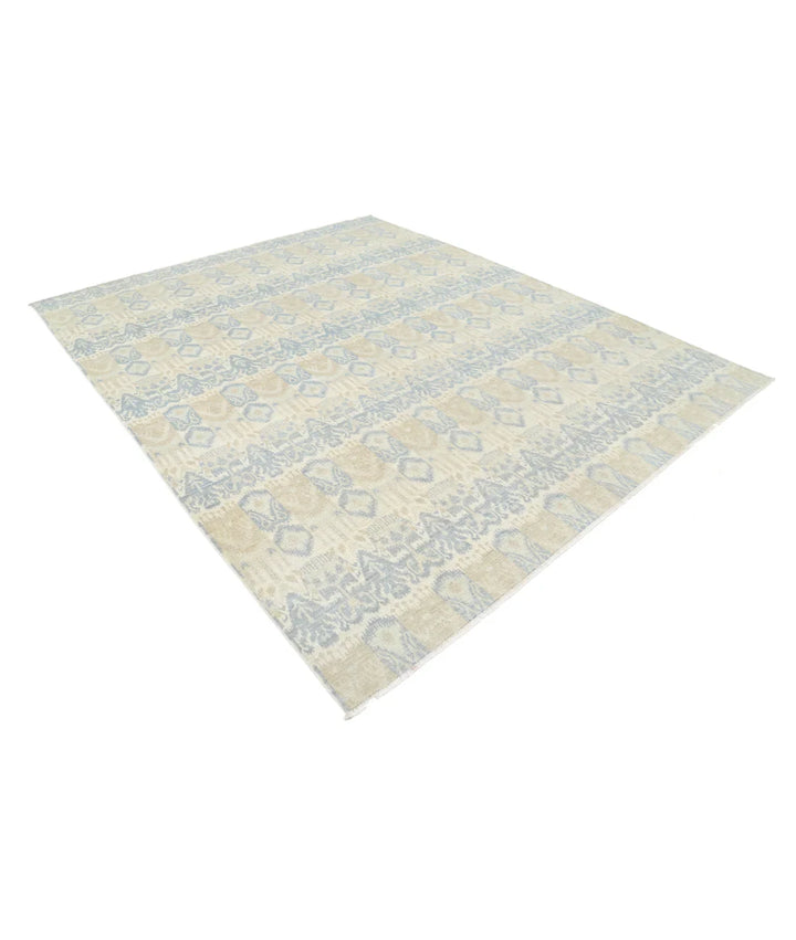 Ivory Afghan Oriental Rug 8' 3" x 10' 1" Hand-Knotted | No. AT330293