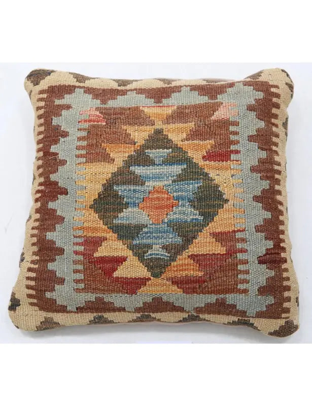 Afghan Tribal Pillow 1' 5" x 1' 5" Hand-Woven | No. AT33079