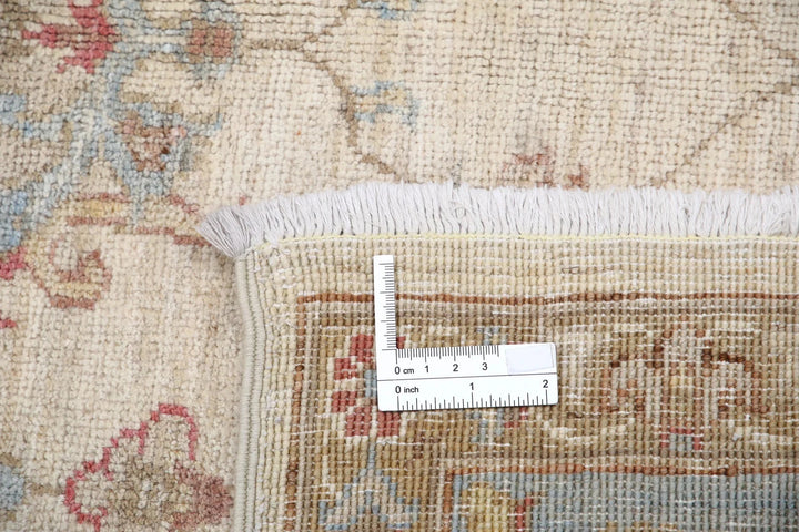 Ivory Afghan Oriental Rug 5'7" x 8'3" Hand-Knotted | No. AT33132