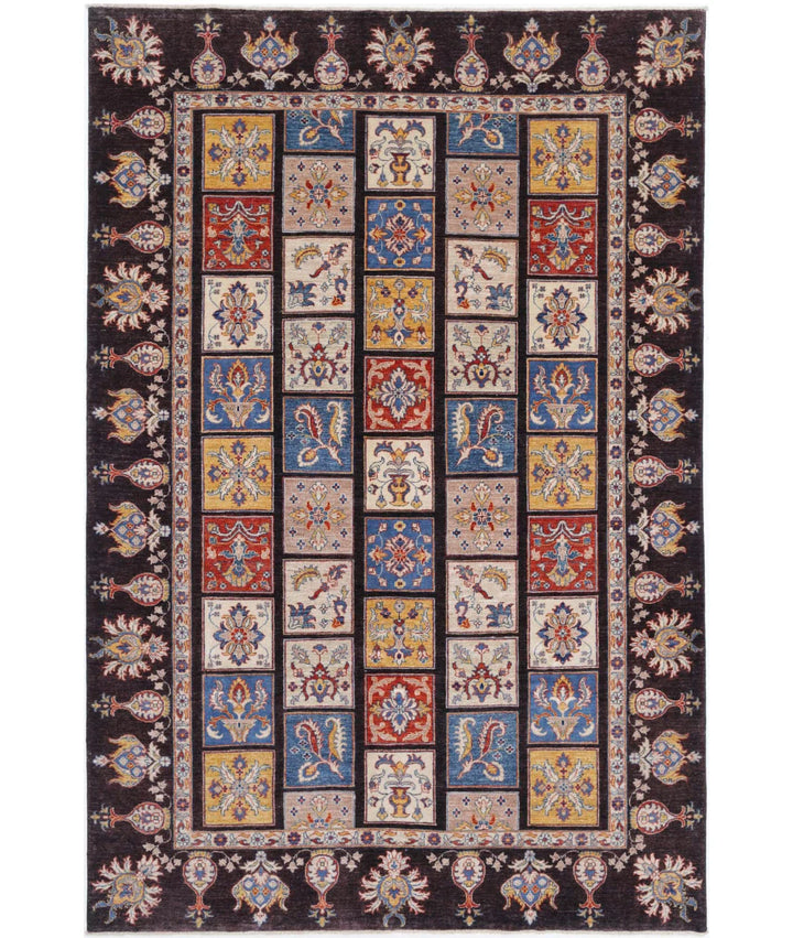 Afghan Bakhtiari Rug 6' 5" x 9' 8" Hand-Knotted | No. AT33238