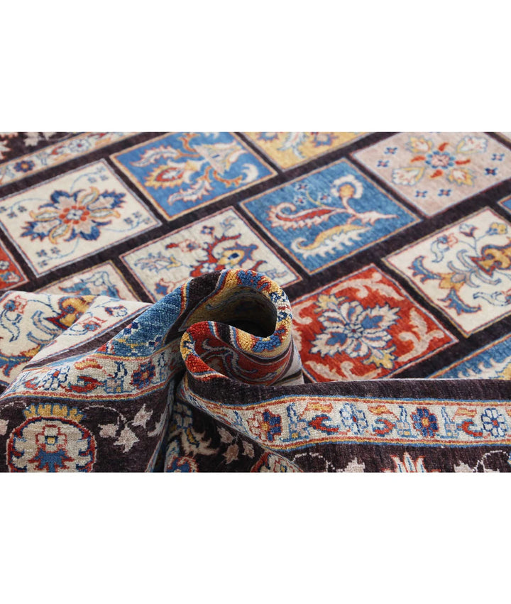 Afghan Bakhtiari Rug 6' 5" x 9' 8" Hand-Knotted | No. AT33238
