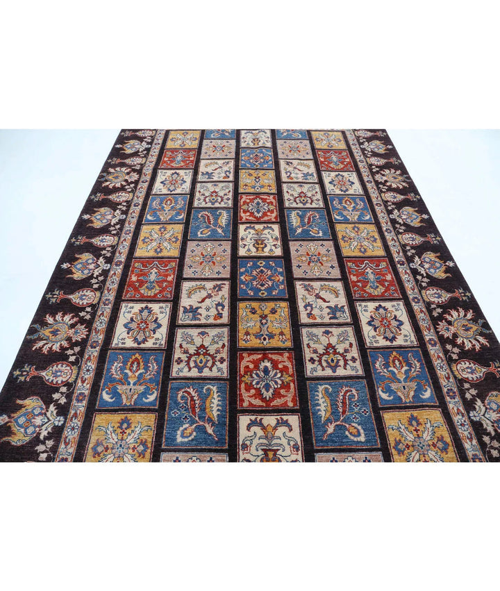 Afghan Bakhtiari Rug 6' 5" x 9' 8" Hand-Knotted | No. AT33238