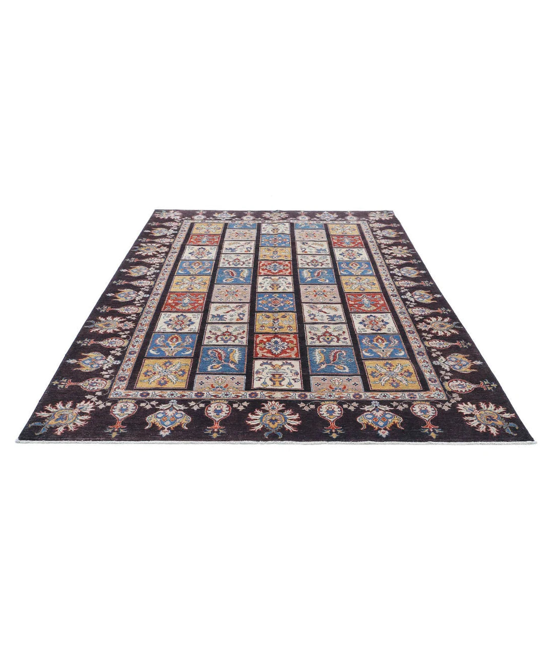 Afghan Bakhtiari Rug 6' 5" x 9' 8" Hand-Knotted | No. AT33238