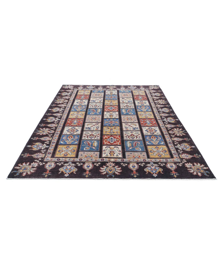 Afghan Bakhtiari Rug 6' 5" x 9' 8" Hand-Knotted | No. AT33238