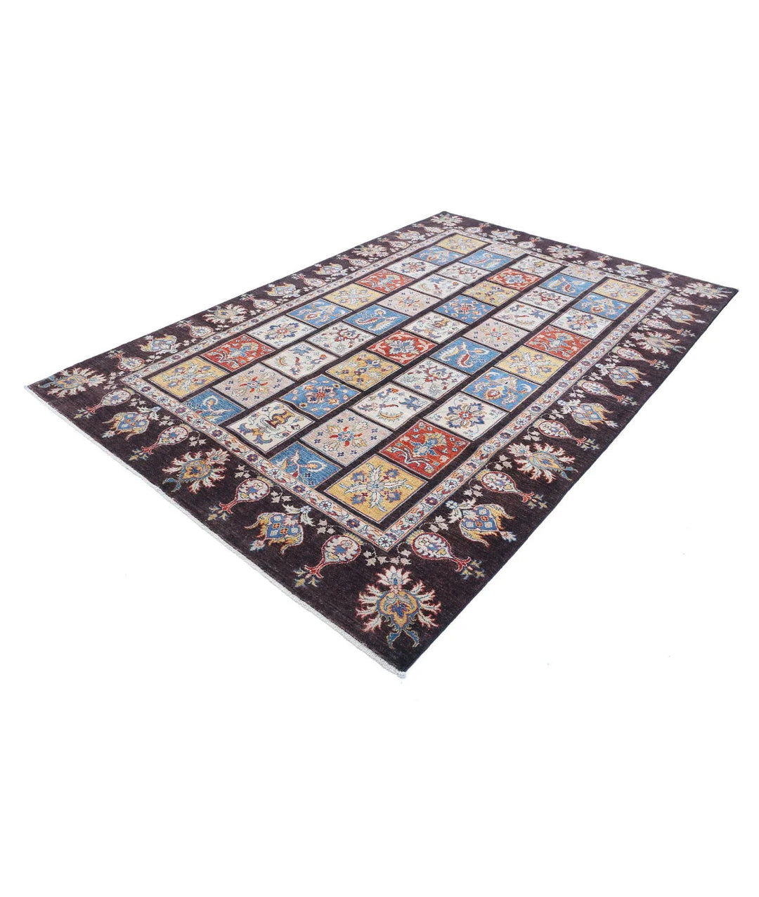 Afghan Bakhtiari Rug 6' 5" x 9' 8" Hand-Knotted | No. AT33238