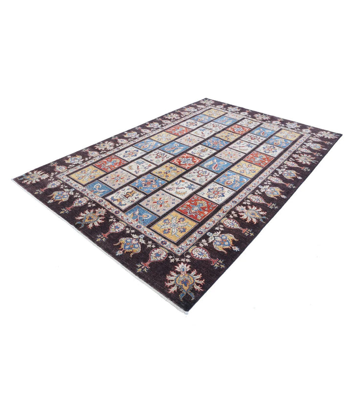 Afghan Bakhtiari Rug 6' 5" x 9' 8" Hand-Knotted | No. AT33238