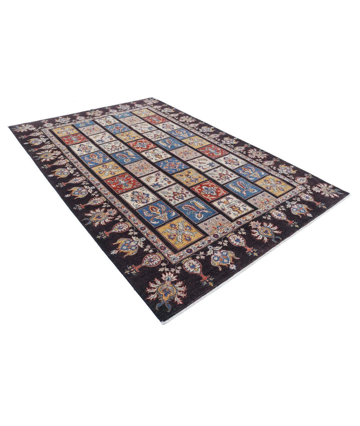 Afghan Bakhtiari Rug 6' 5" x 9' 8" Hand-Knotted | No. AT33238