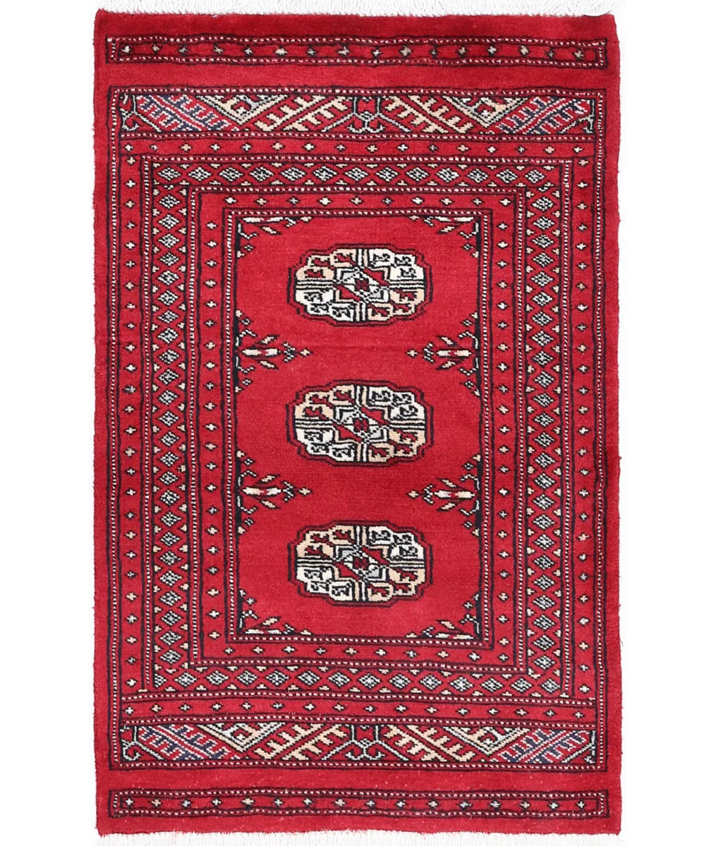 Hand Knotted Tribal Bokhara Wool Rug 1' 11" x 3' 2" - No. AT33258