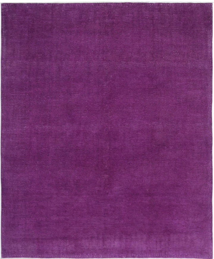 Purple Afghan Overdye Rug 7' 11" x 9' 4" Hand-Knotted | No. AT33270