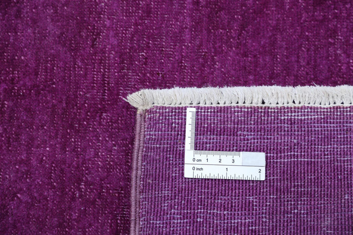 Purple Afghan Overdye Rug 7' 11" x 9' 4" Hand-Knotted | No. AT33270
