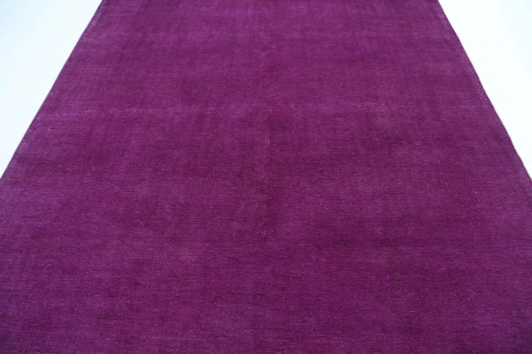 Purple Afghan Overdye Rug 7' 11" x 9' 4" Hand-Knotted | No. AT33270