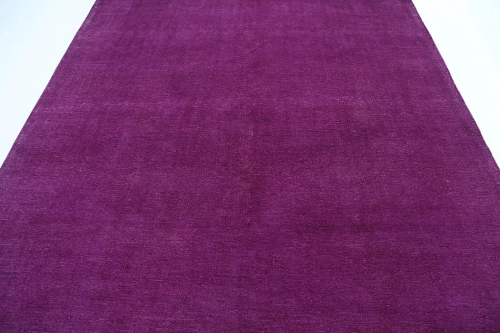 Purple Afghan Overdye Rug 7' 11" x 9' 4" Hand-Knotted | No. AT33270