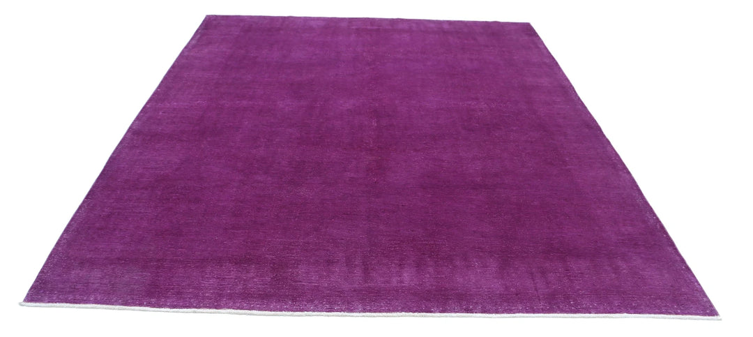 Purple Afghan Overdye Rug 7' 11" x 9' 4" Hand-Knotted | No. AT33270
