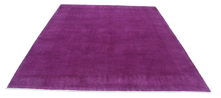 Purple Afghan Overdye Rug 7' 11" x 9' 4" Hand-Knotted | No. AT33270