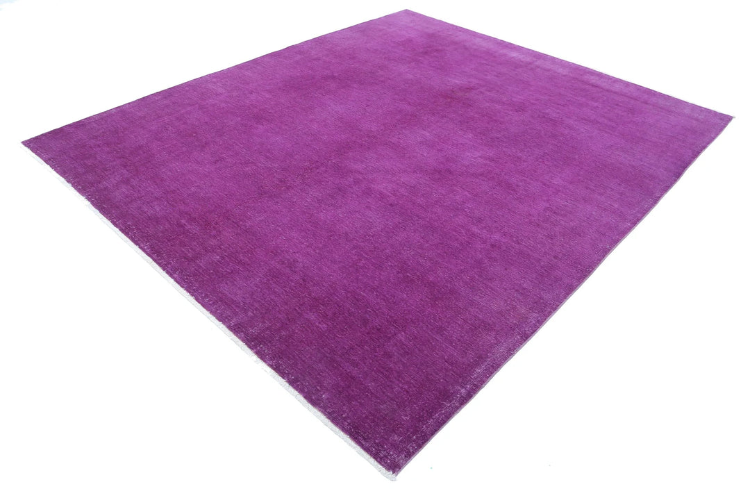 Purple Afghan Overdye Rug 7' 11" x 9' 4" Hand-Knotted | No. AT33270