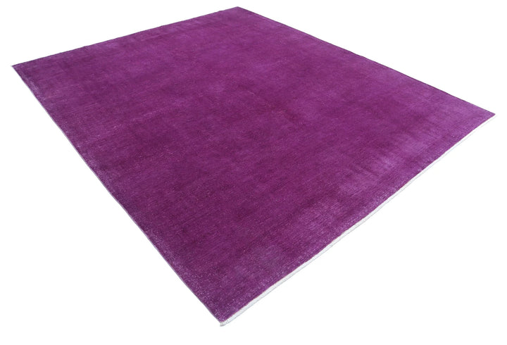 Purple Afghan Overdye Rug 7' 11" x 9' 4" Hand-Knotted | No. AT33270