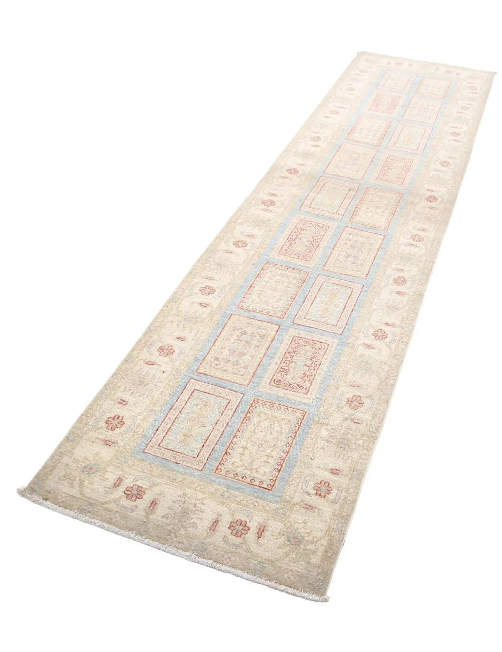 Afghan Bakhtiari Runner Rug 2' 6" x 10' 1" Hand-Knotted | No. AT33272