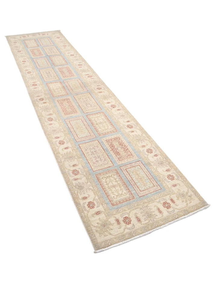 Afghan Bakhtiari Runner Rug 2' 6" x 10' 1" Hand-Knotted | No. AT33272