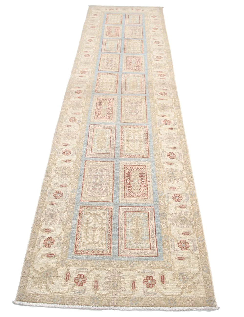 Afghan Bakhtiari Runner Rug 2' 6" x 10' 1" Hand-Knotted | No. AT33272