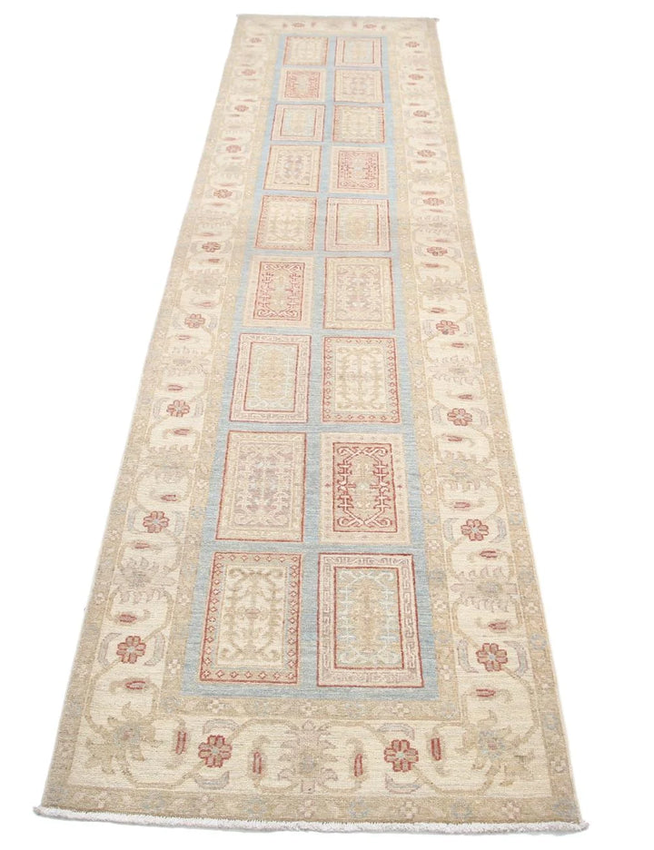 Afghan Bakhtiari Runner Rug 2' 6" x 10' 1" Hand-Knotted | No. AT33272