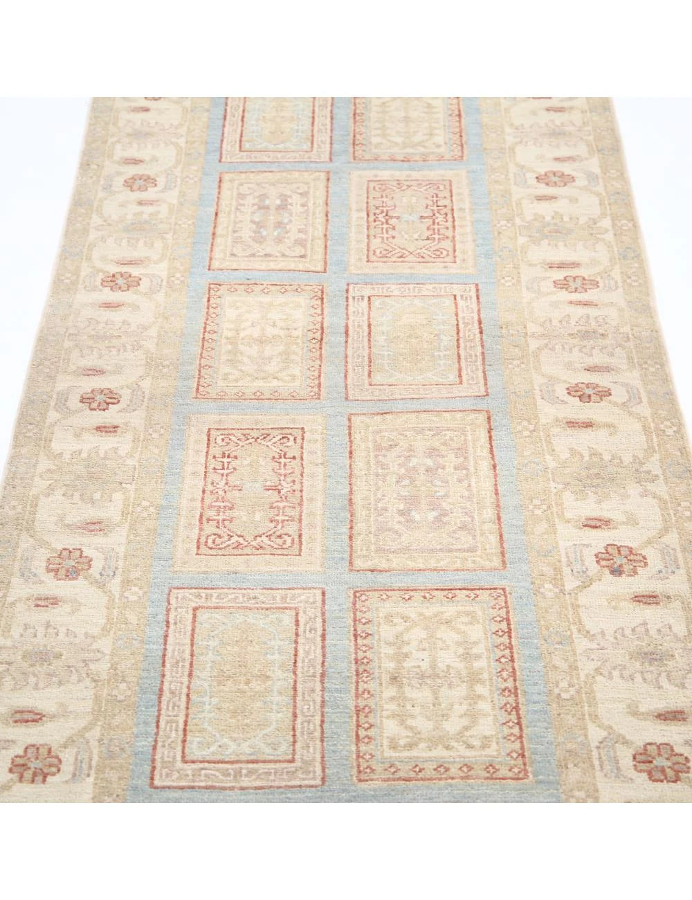 Afghan Bakhtiari Runner Rug 2' 6" x 10' 1" Hand-Knotted | No. AT33272