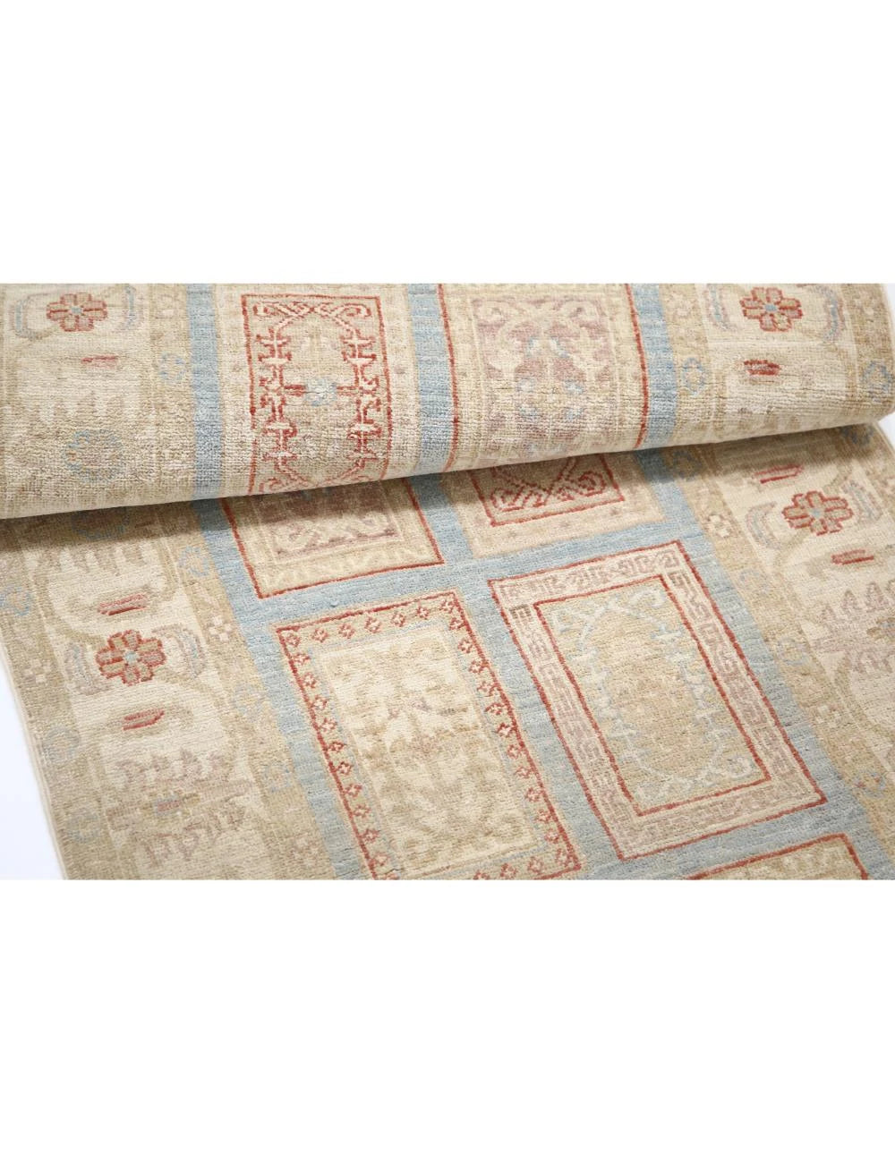 Afghan Bakhtiari Runner Rug 2' 6" x 10' 1" Hand-Knotted | No. AT33272