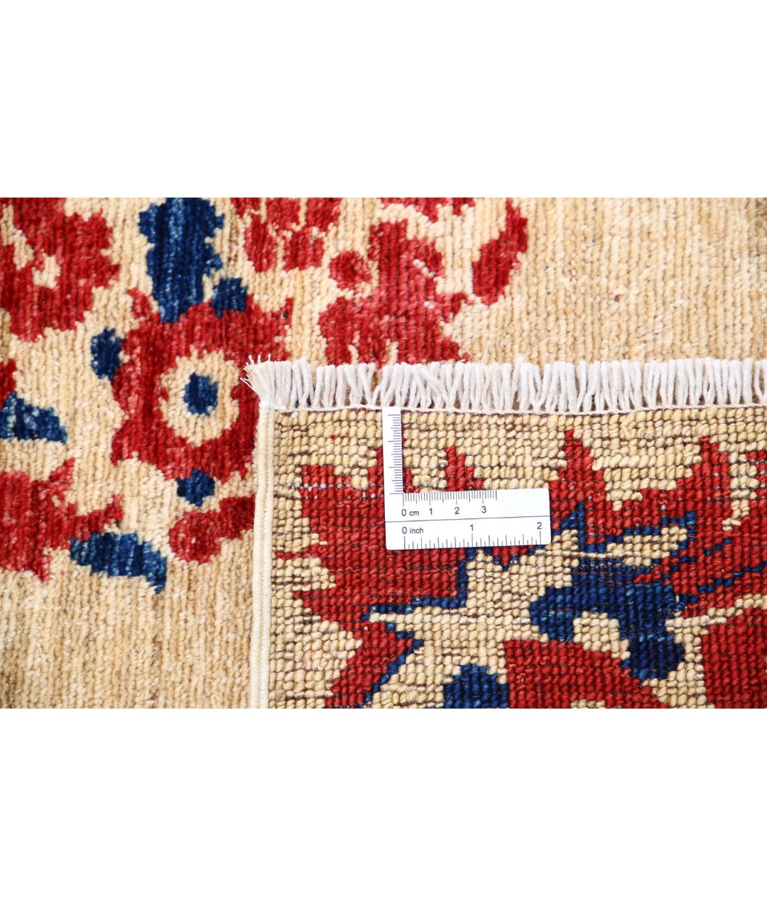 Beige Afghan Oriental Rug 6' 9" x 9' 4" Hand-Knotted | No. AT33309