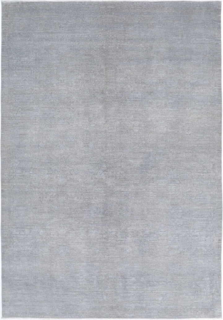 Grey Afghan Overdye Rug 6' 1" x 8' 8" Hand-Knotted | No. AT33463