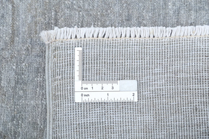 Grey Afghan Overdye Rug 6' 1" x 8' 8" Hand-Knotted | No. AT33463