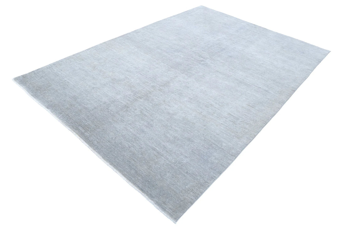 Grey Afghan Overdye Rug 6' 1" x 8' 8" Hand-Knotted | No. AT33463