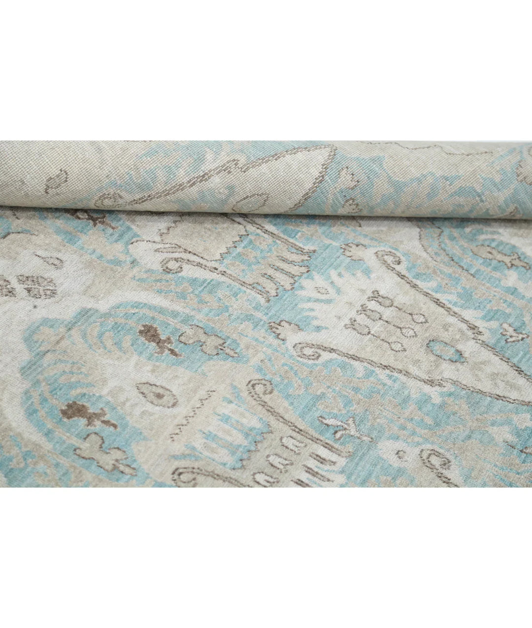 Green Afghan Oriental Rug 7' 11" x 9' 5" Hand-Knotted | No. AT33474