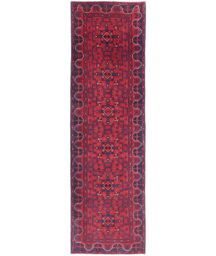 Red Afghan Khamyab Rug 2' 8" x 9' 6" Hand-Knotted | No. AT33770