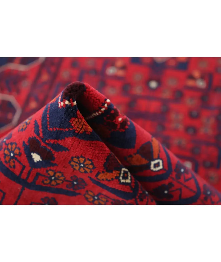 Red Afghan Khamyab Rug 2' 8" x 9' 6" Hand-Knotted | No. AT33770