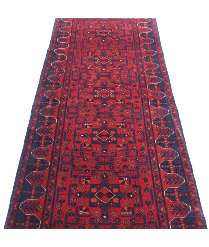 Red Afghan Khamyab Rug 2' 8" x 9' 6" Hand-Knotted | No. AT33770